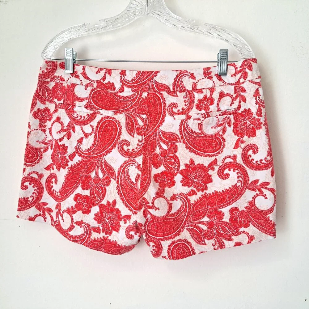 Kenji Women's Shorts Paisley White/Pink Size 10